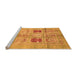 Sideview of Machine Washable Abstract Orange Modern Area Rugs, wshabs702org