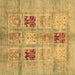 Square Machine Washable Abstract Brown Modern Rug, wshabs702brn