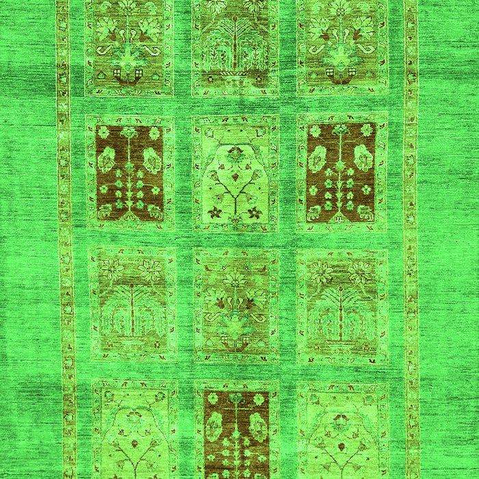 Machine Washable Abstract Green Modern Area Rugs, wshabs702grn