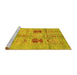 Sideview of Machine Washable Abstract Yellow Modern Rug, wshabs702yw