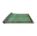 Sideview of Abstract Turquoise Modern Rug, abs703turq