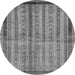 Round Machine Washable Abstract Gray Modern Rug, wshabs703gry