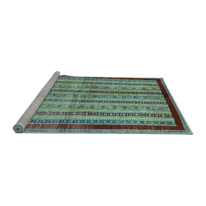 Sideview of Machine Washable Abstract Light Blue Modern Rug, wshabs703lblu