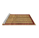 Sideview of Machine Washable Abstract Brown Modern Rug, wshabs703brn