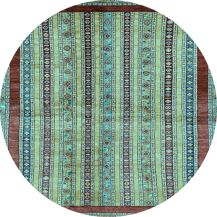 Round Machine Washable Abstract Light Blue Modern Rug, wshabs703lblu