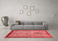 Machine Washable Abstract Red Modern Rug, wshabs703red