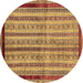 Round Machine Washable Abstract Brown Modern Rug, wshabs703brn