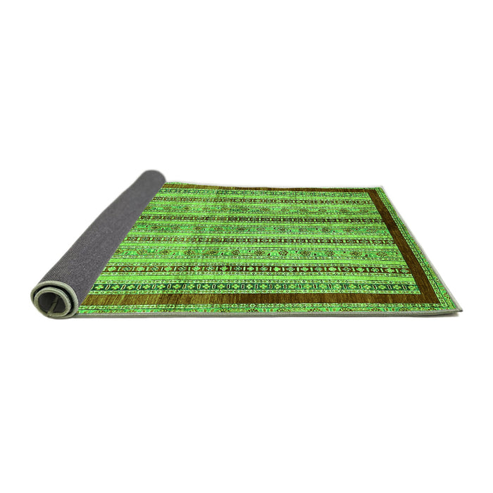 Sideview of Abstract Green Modern Rug, abs703grn
