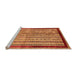 Sideview of Machine Washable Abstract Orange Modern Area Rugs, wshabs703org