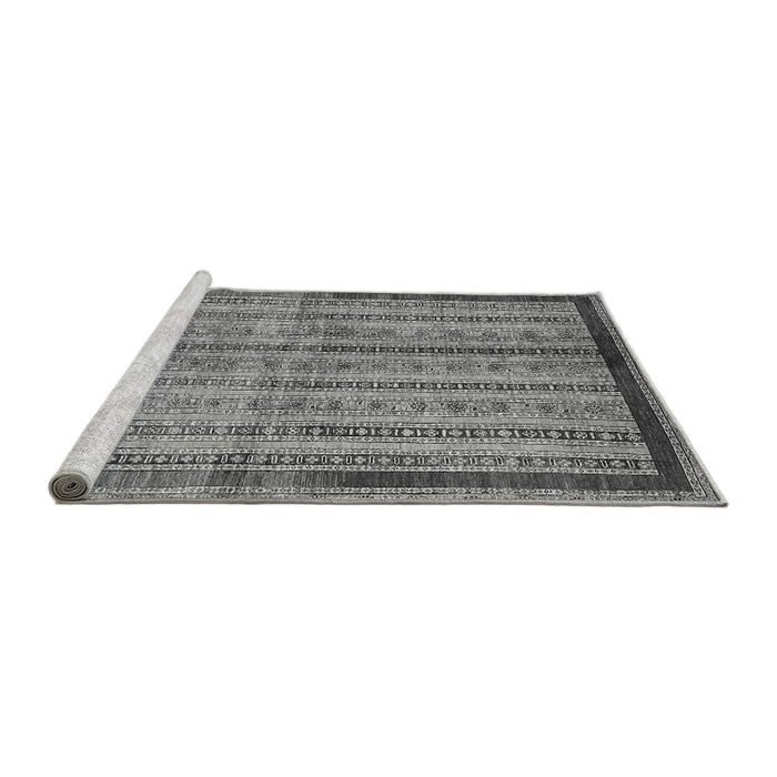 Sideview of Machine Washable Abstract Gray Modern Rug, wshabs703gry