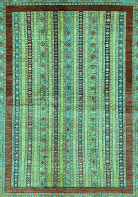 Abstract Turquoise Modern Rug, abs703turq