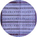 Round Abstract Blue Modern Rug, abs703blu