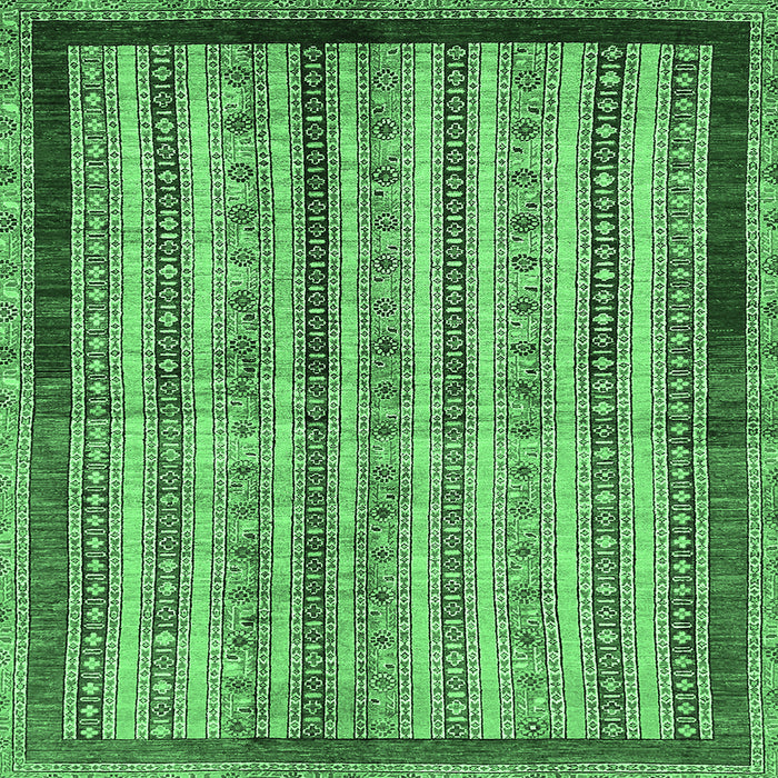 Square Abstract Emerald Green Modern Rug, abs703emgrn