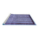 Sideview of Machine Washable Abstract Blue Modern Rug, wshabs703blu