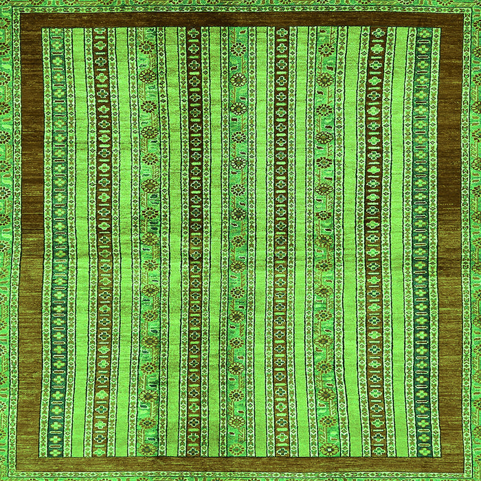 Square Abstract Green Modern Rug, abs703grn