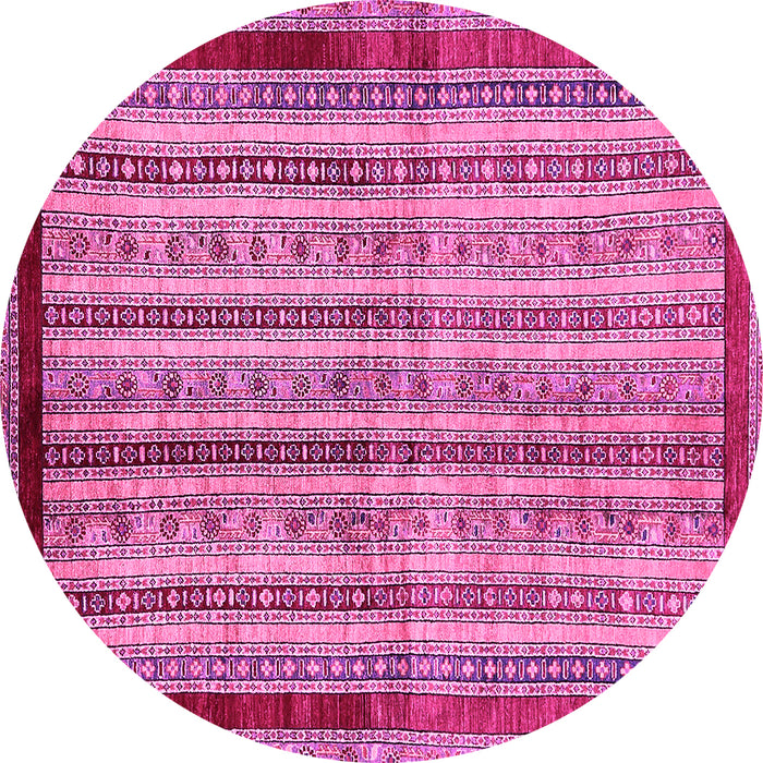 Round Abstract Pink Modern Rug, abs703pnk