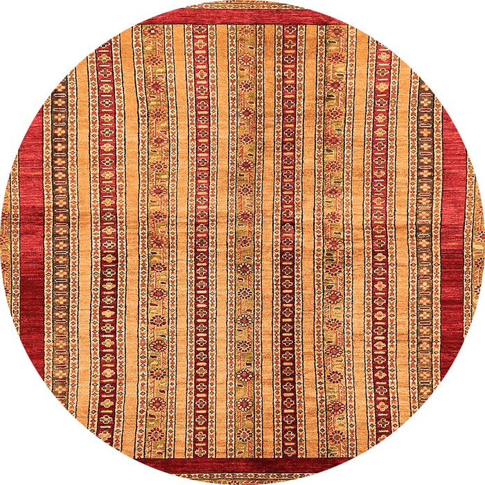Round Abstract Orange Modern Rug, abs703org