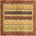 Square Abstract Brown Modern Rug, abs704brn