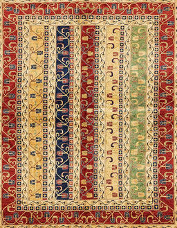 Abstract Fire Brick Red Modern Rug, abs704