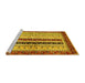 Sideview of Machine Washable Abstract Yellow Modern Rug, wshabs704yw