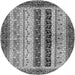 Round Abstract Gray Modern Rug, abs704gry