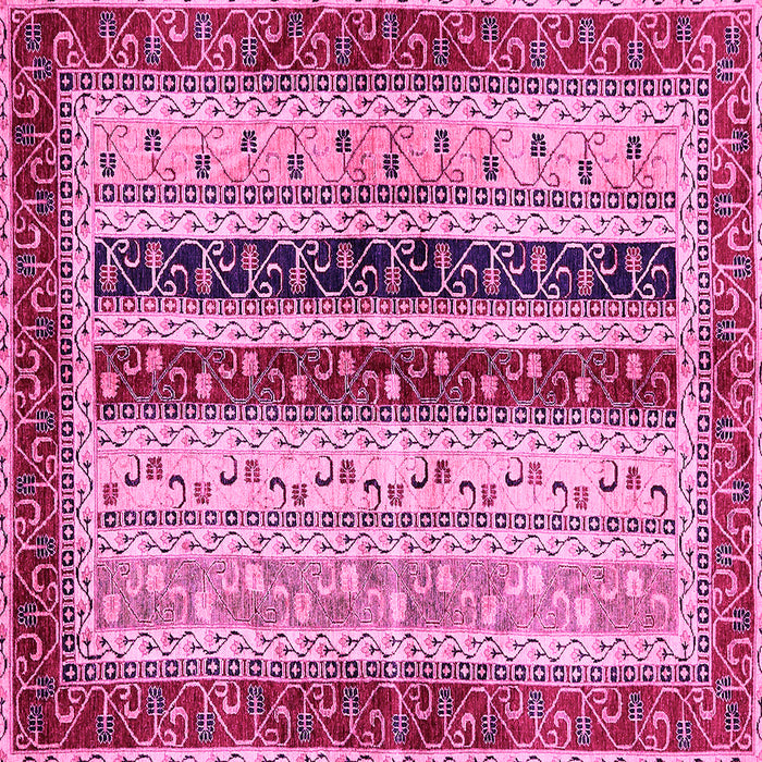 Square Machine Washable Abstract Pink Modern Rug, wshabs704pnk