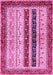 Machine Washable Abstract Pink Modern Rug, wshabs704pnk