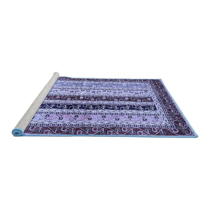 Sideview of Machine Washable Abstract Blue Modern Rug, wshabs704blu