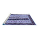 Sideview of Machine Washable Abstract Blue Modern Rug, wshabs704blu