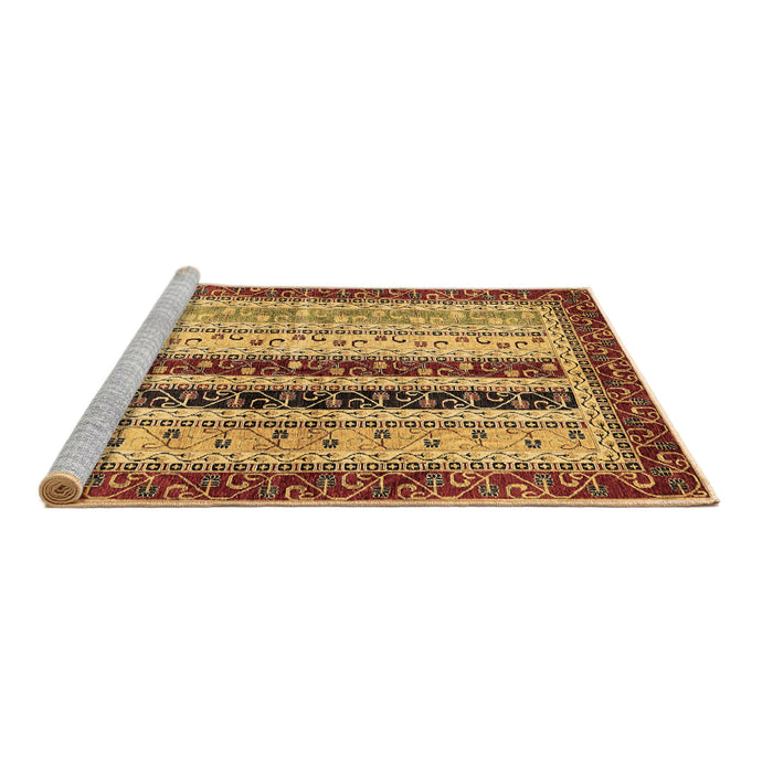 Sideview of Machine Washable Abstract Brown Modern Rug, wshabs704brn