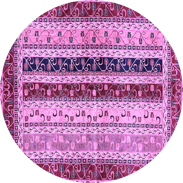 Round Abstract Purple Modern Rug, abs704pur