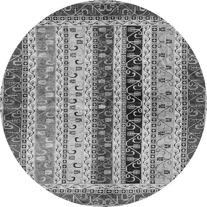 Round Machine Washable Abstract Gray Modern Rug, wshabs704gry