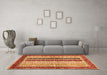 Machine Washable Abstract Orange Modern Area Rugs in a Living Room, wshabs704org