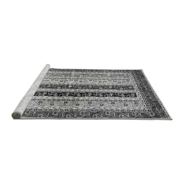 Sideview of Machine Washable Abstract Gray Modern Rug, wshabs704gry