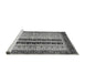 Sideview of Machine Washable Abstract Gray Modern Rug, wshabs704gry