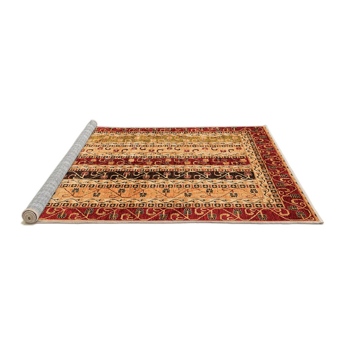 Sideview of Machine Washable Abstract Orange Modern Area Rugs, wshabs704org