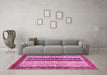 Machine Washable Abstract Pink Modern Rug in a Living Room, wshabs704pnk