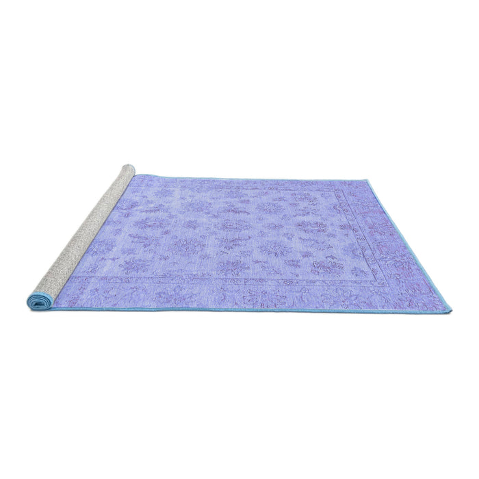 Sideview of Machine Washable Oriental Blue Traditional Rug, wshabs705blu