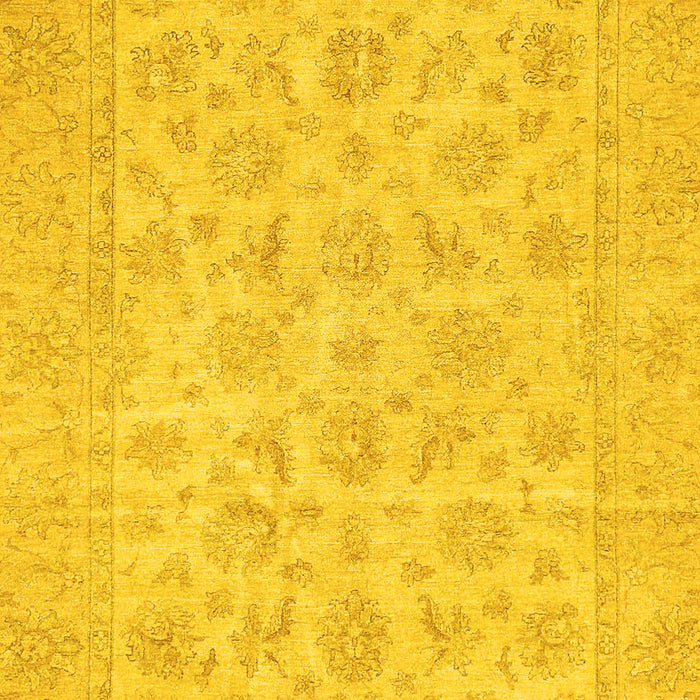 Machine Washable Oriental Yellow Traditional Rug, wshabs705yw