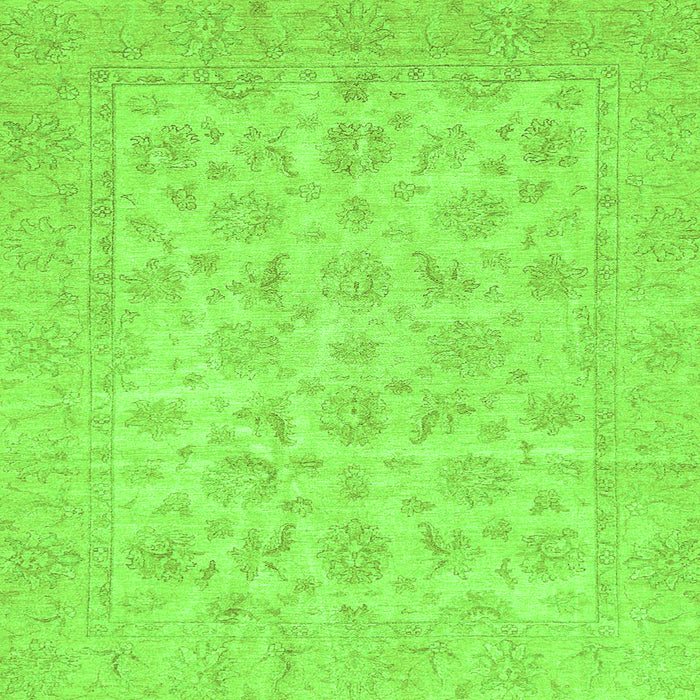 Square Machine Washable Oriental Green Traditional Area Rugs, wshabs705grn