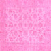 Square Oriental Pink Traditional Rug, abs705pnk