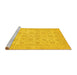 Sideview of Machine Washable Oriental Yellow Traditional Rug, wshabs705yw