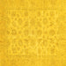 Square Oriental Yellow Traditional Rug, abs705yw