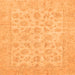 Square Oriental Orange Traditional Rug, abs705org