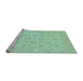 Sideview of Machine Washable Oriental Light Blue Traditional Rug, wshabs705lblu