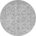 Round Oriental Gray Traditional Rug, abs705gry