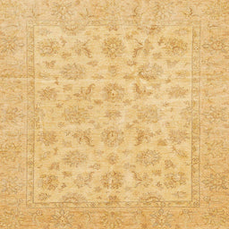 Square Abstract Chrome Gold Yellow Oriental Rug, abs705