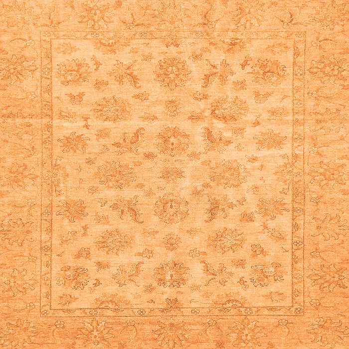 Square Machine Washable Oriental Orange Traditional Area Rugs, wshabs705org