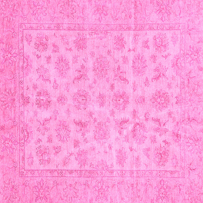 Square Machine Washable Oriental Pink Traditional Rug, wshabs705pnk
