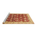 Sideview of Machine Washable Abstract Orange Rug, wshabs706